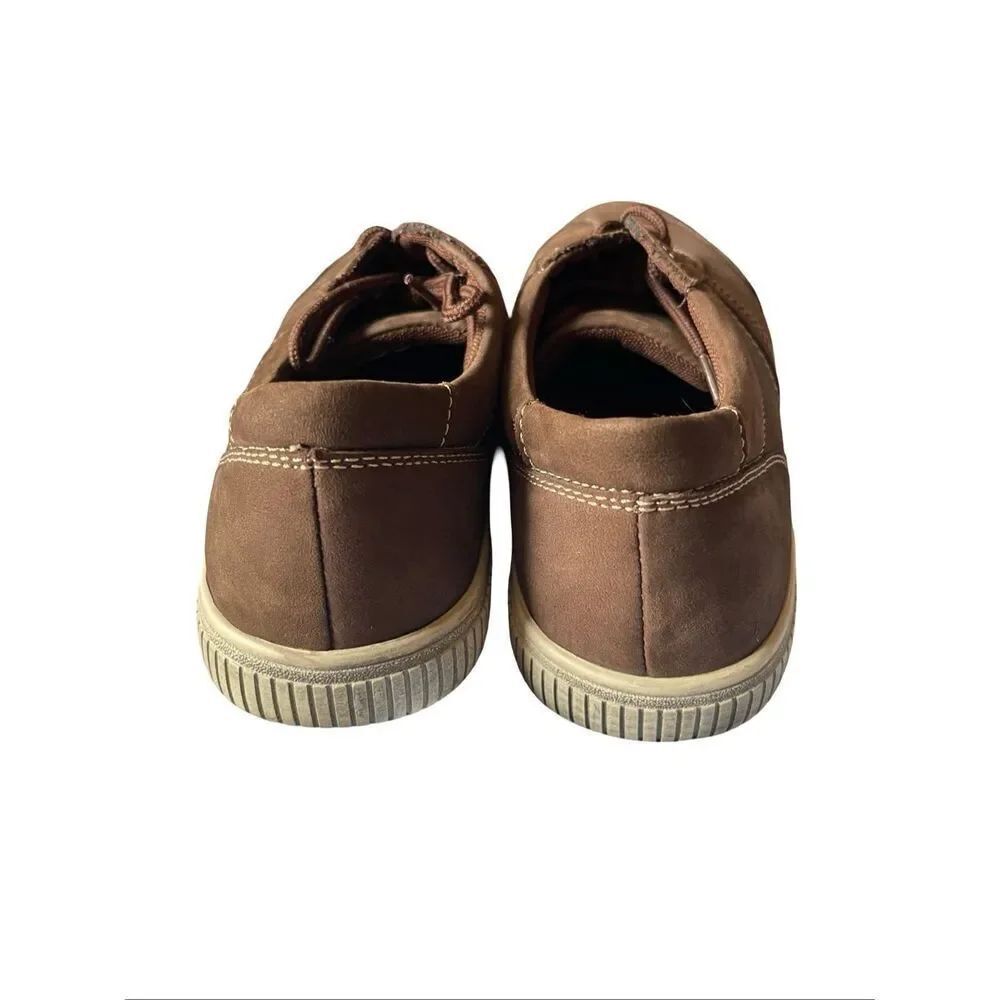 Muk Luks Mens Brown Leather Lace Up Casual Nick Fashion Sneakers Shoes Size 9 - Picture 3 of 9